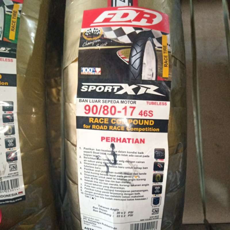 Promo Ban Racing 17 FDR Sport XR 90 80 17 Tubeless Soft Compound