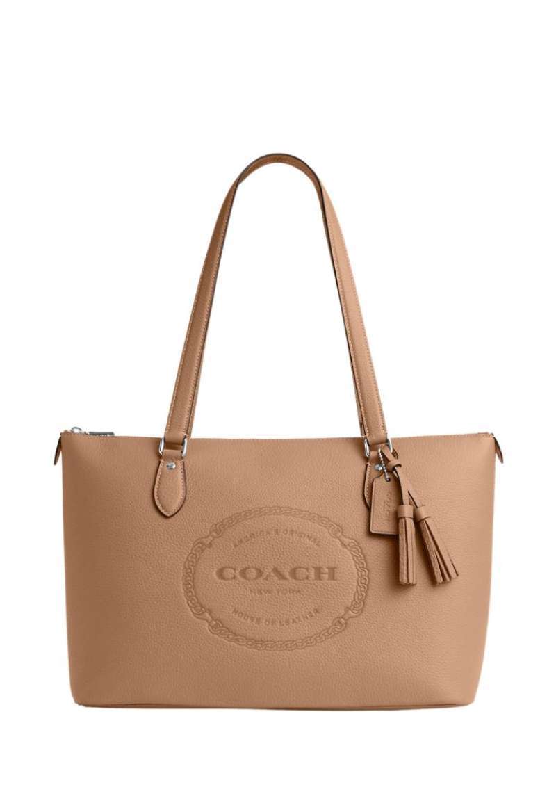 Coach market tote light shop saddle