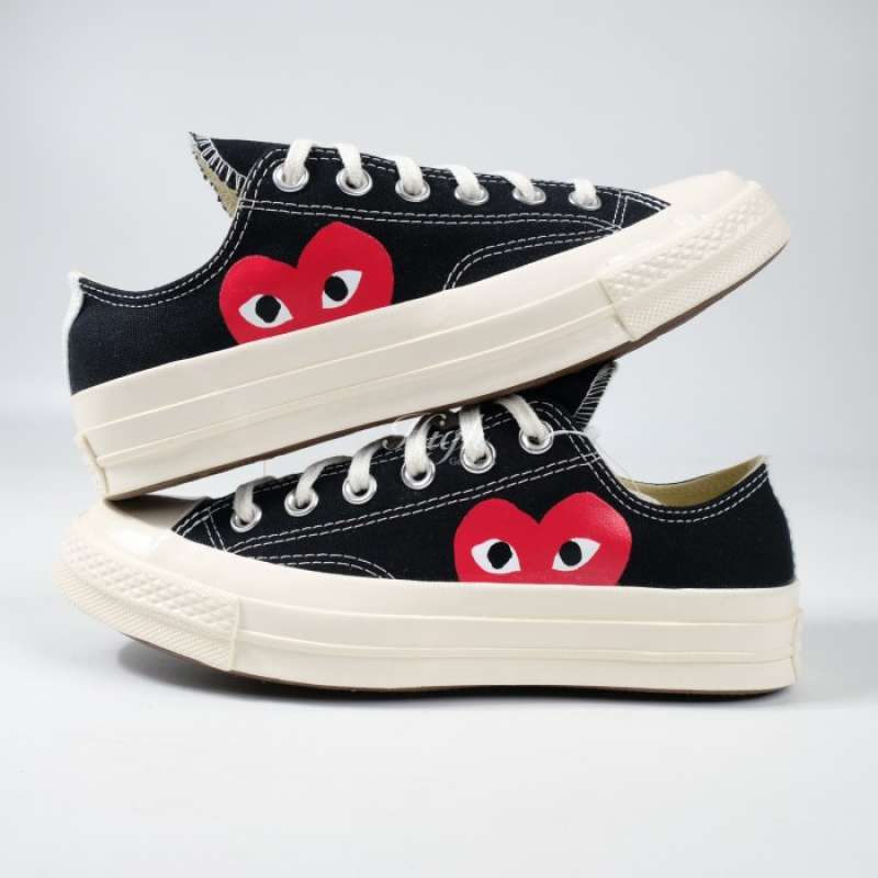 Jual Converse x CDG Play Low Black 100 Authentic 39 di Seller