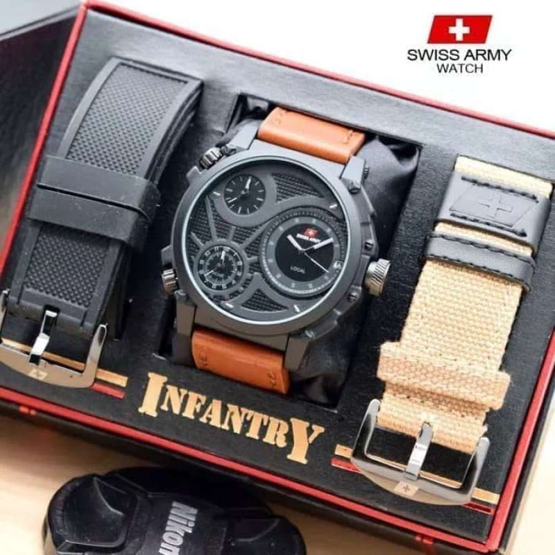Jual Limited Edition Jam Tangan Pria Swiss Army Infantry Free Two Strap Di Seller Ashcollection Rawa Buaya Kota Jakarta Barat Blibli
