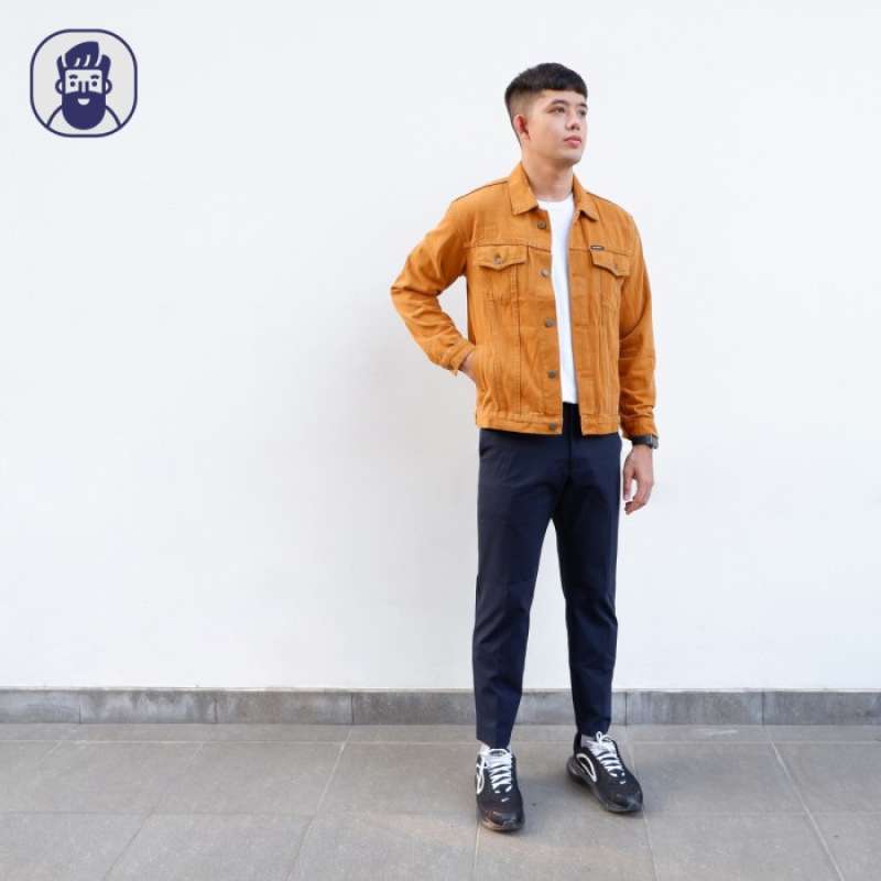 Jual Jaket Trucker Denim Jeans Pria Coklat Pull Bear di Seller