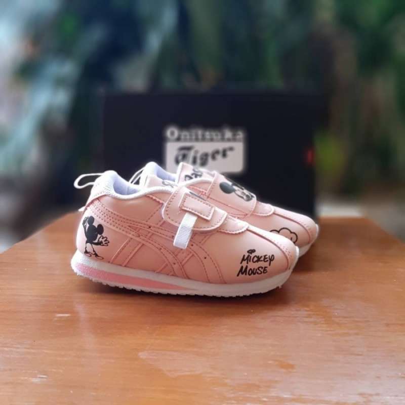 Jual TERLARIS SEPATU SNEAKERS ANAK PEREMPUAN VELCRO MOTIF MICKEY
