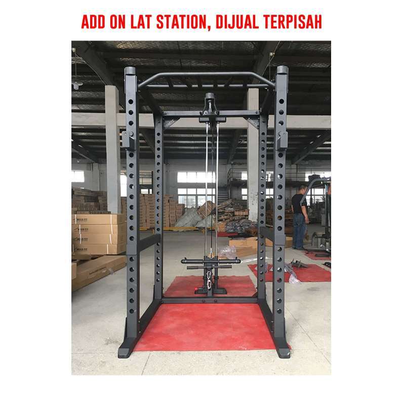 Power Rack Home Gym Alat Fitness Olahraga Multifungsi Squat Rack Angkat  Beban Pull Up Bar Hook