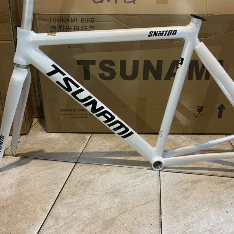 Diskon Frame Sepeda Fixie Tsunami Snm 100 Putih Doff Size S M L Diskon