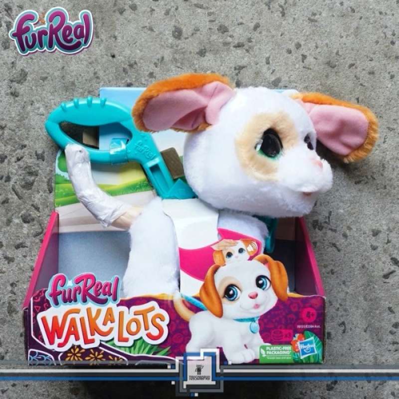 FurReal Walkalots Big Wags White Puppy Features Sounds and Reactions