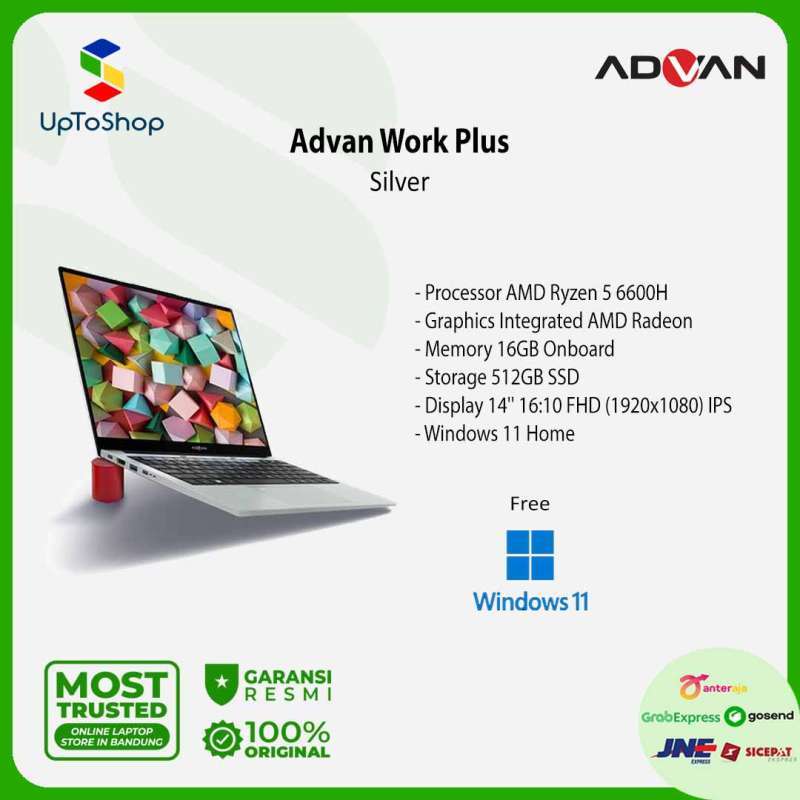 Promo Laptop Advan Workplus Amd Ryzen 6600h 16gb 512gb 14 Fhd - Main Image