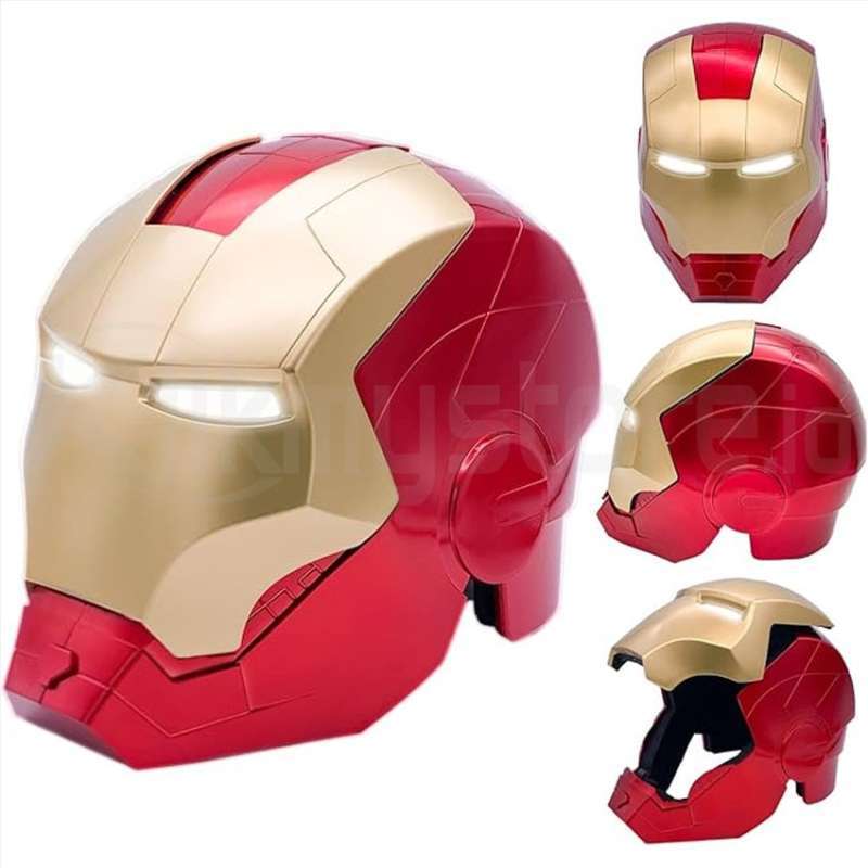helmet iron man untuk dijual Iron-Man MK5 Silver Motorized Cosplay Helmet, Voice, Touch & Remote Control This state Helm Iron Man Asli -