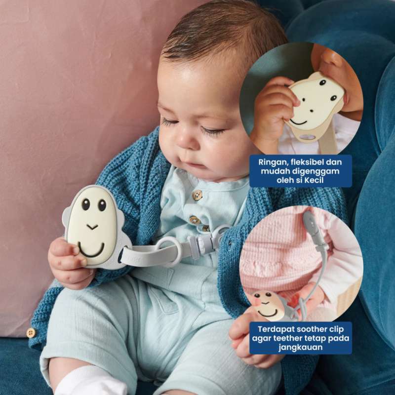 Matchstick Monkey Flat Face Teether Soother Clip Gigitan Bayi