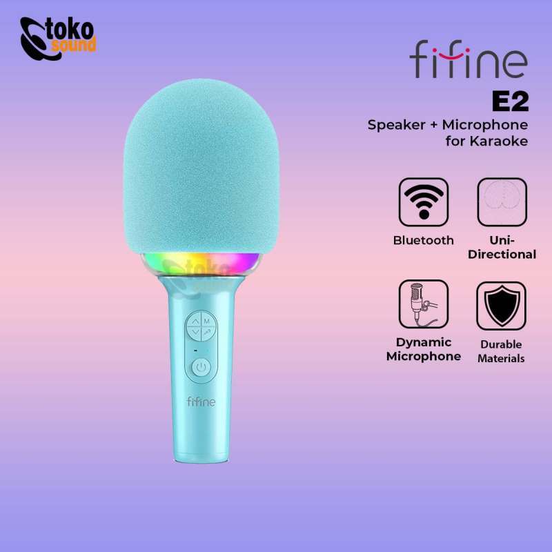 Jual Fifine E2 Karaoke Microphone Built-in Bluetooth Speaker Di