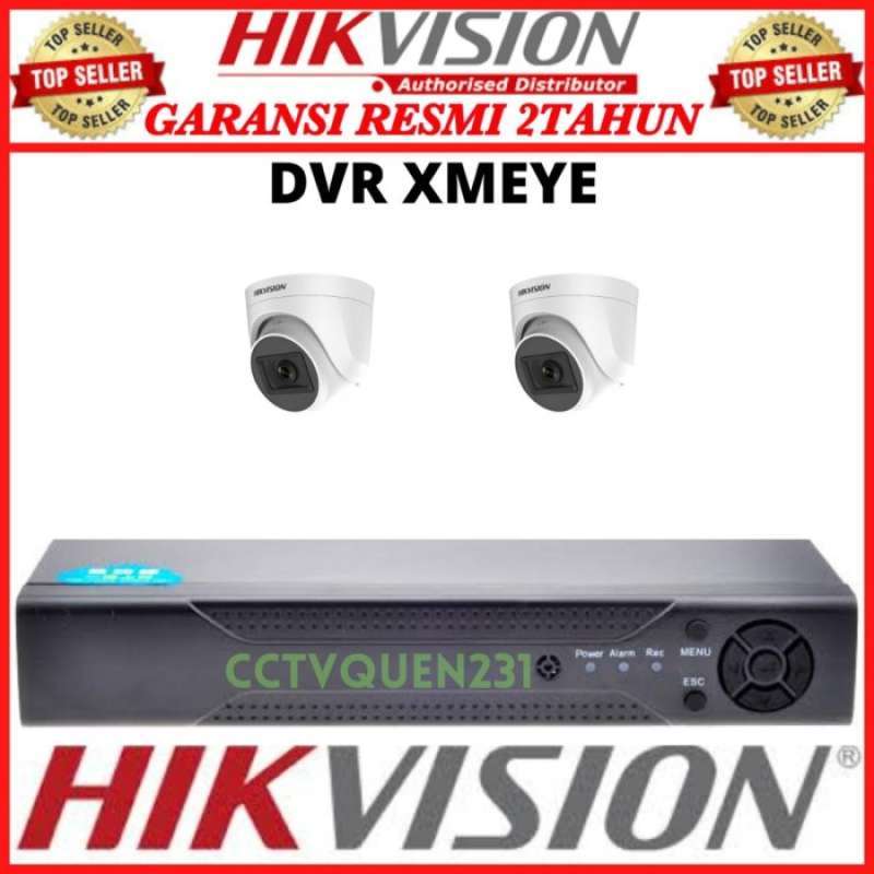 Promo PAKET CCTV HIKVISION 4 CHANNEL 2 KAMERA 2MP 1080P DVR XMEYE