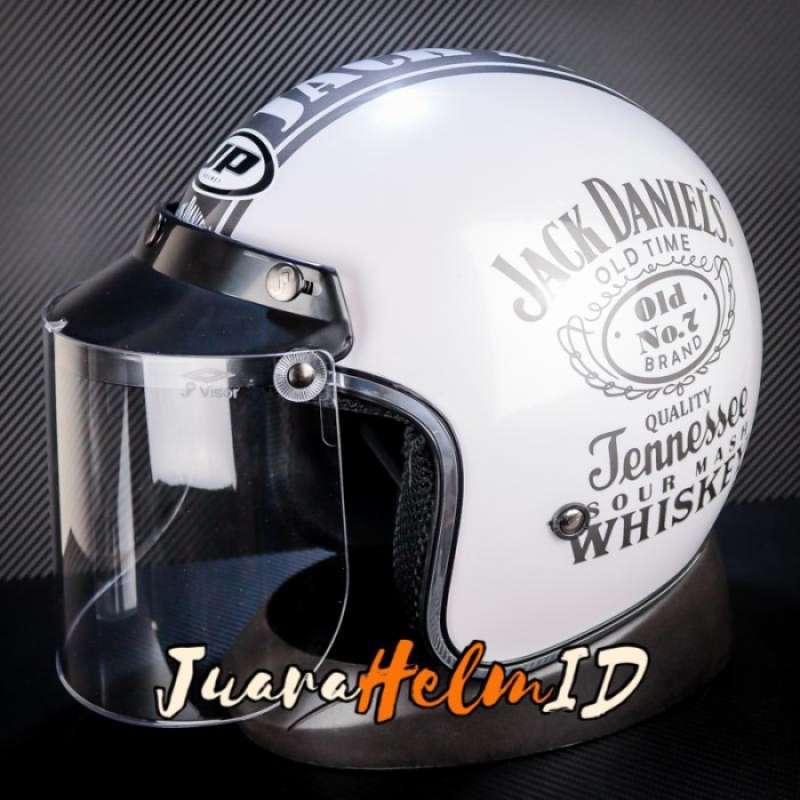 Promo JPX HELM JP RETRO NEW BIGIE JK DANIEL PEARL WHITE