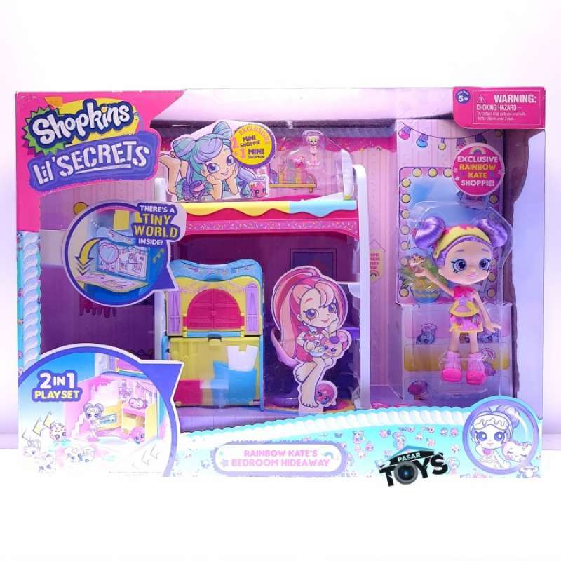 Shopkins lil secrets rainbow kate's bedroom shop hideaway