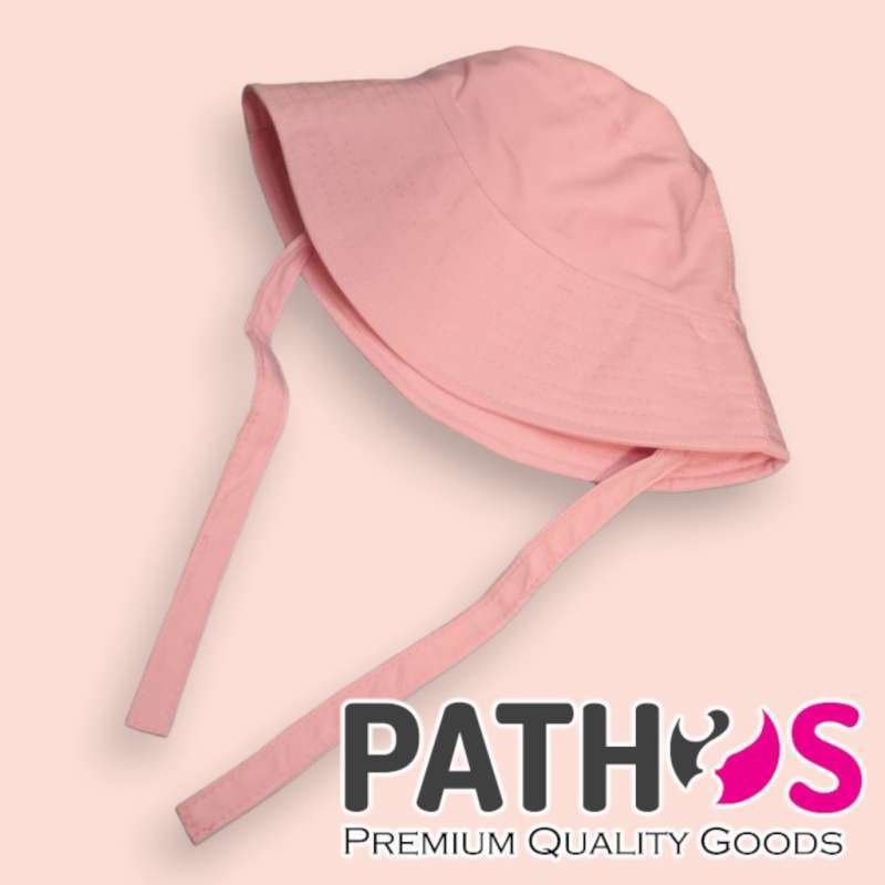 VERISH Bucket Hat Lebar Topi Wanita Dewasa Polos Hijab Baby pink
