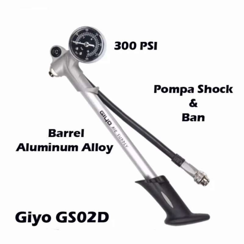 POMPA SHOCK FORK SUSPENSI SEPEDA 300 PSI GIYO GS02D HIGH PRESSURE