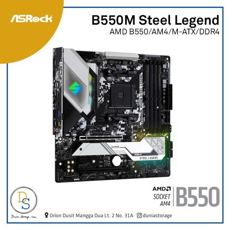 Socket Am4 Motherboard Asrock B550 Steel Legend Amd B550 B550m