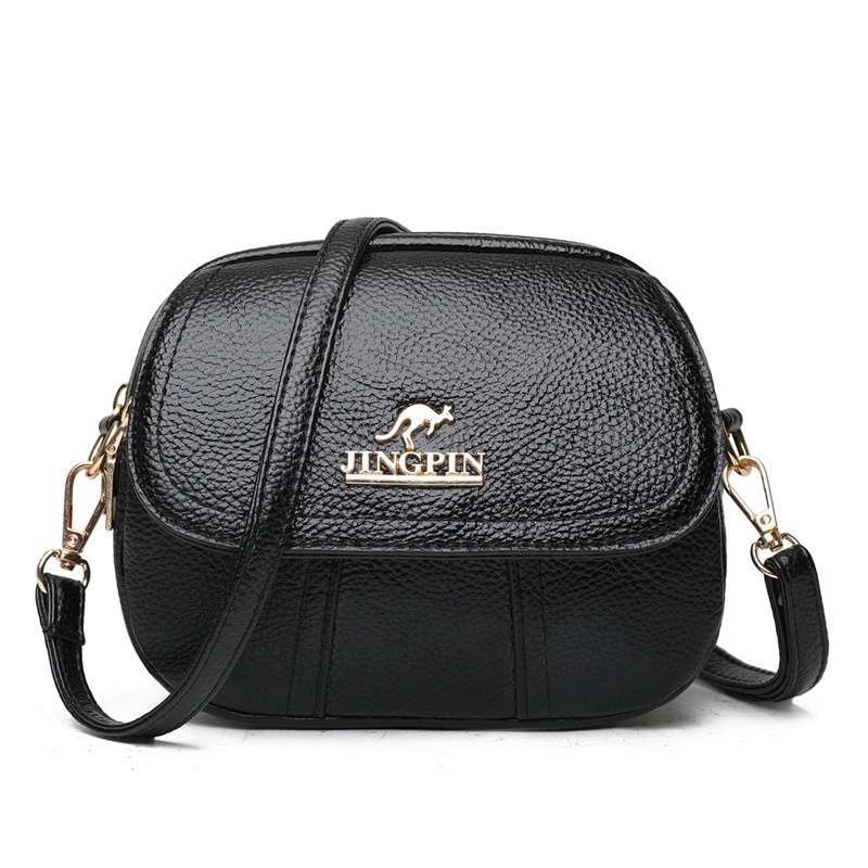 Promo TAS SELEMPANG WANITA 3 RESLETING JINGPIN KULIT HITAM AZADA