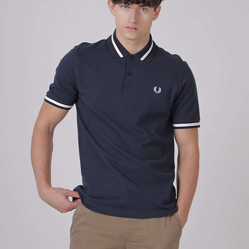 Jual Fred Perry Men M2 The Single Tipped Polo Shirt In Navy