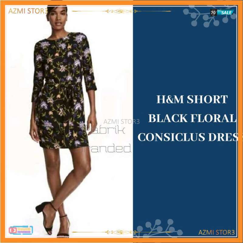 H and m deals black floral dress