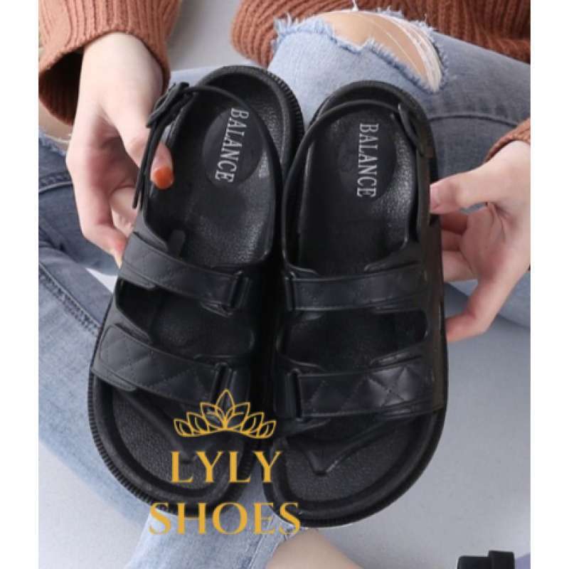 Sandal Jelly Karet Wanita Import Balance Bahan PCU Tali Belakang 1728 X1B