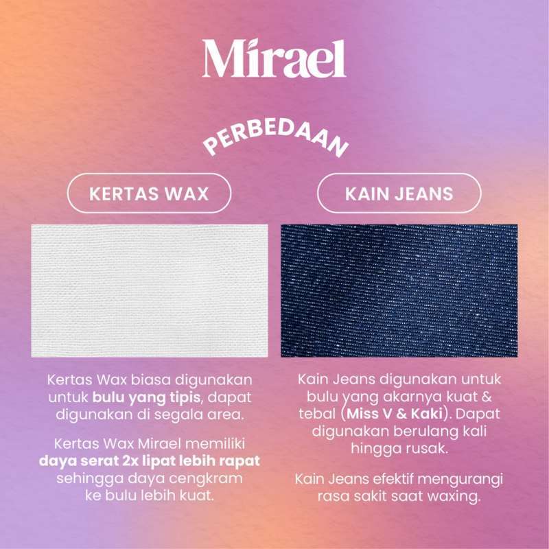 Jual Mirael Kain Jeans Isi Lembar Premium Jeans Waxing Strips