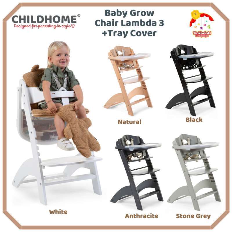 Jual Childhome Lambda 3 Baby High Chair Feeding Tray Black di