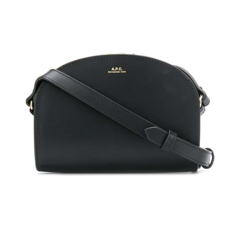 Jual A.P.C Demi Lune Mini Crossbody Bag Calfskin Leather Black di