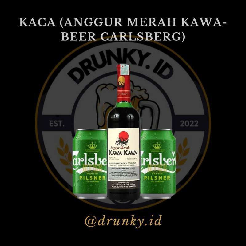 Kaca Package (Kawa-Kawa Anggur Merah 600ml & Carlsberg Beer Can 320ml)