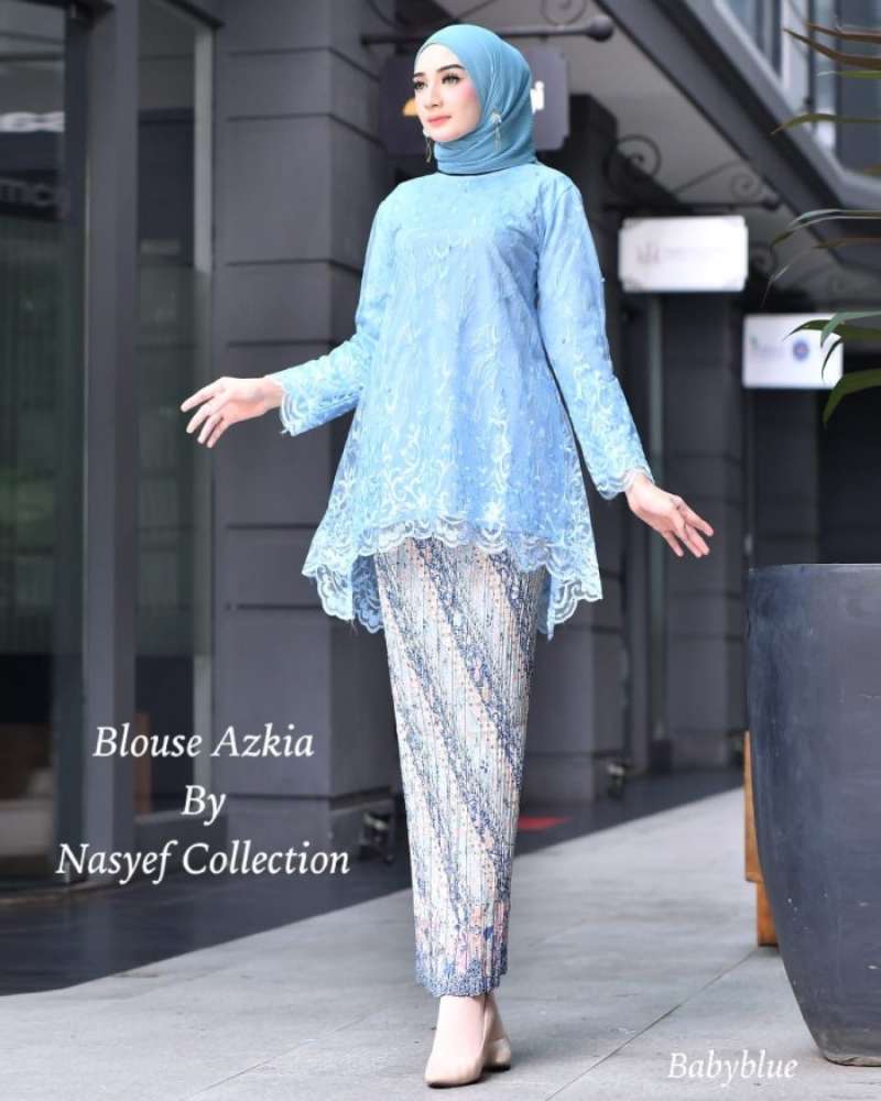 Kebaya baby blue hijab hot sale