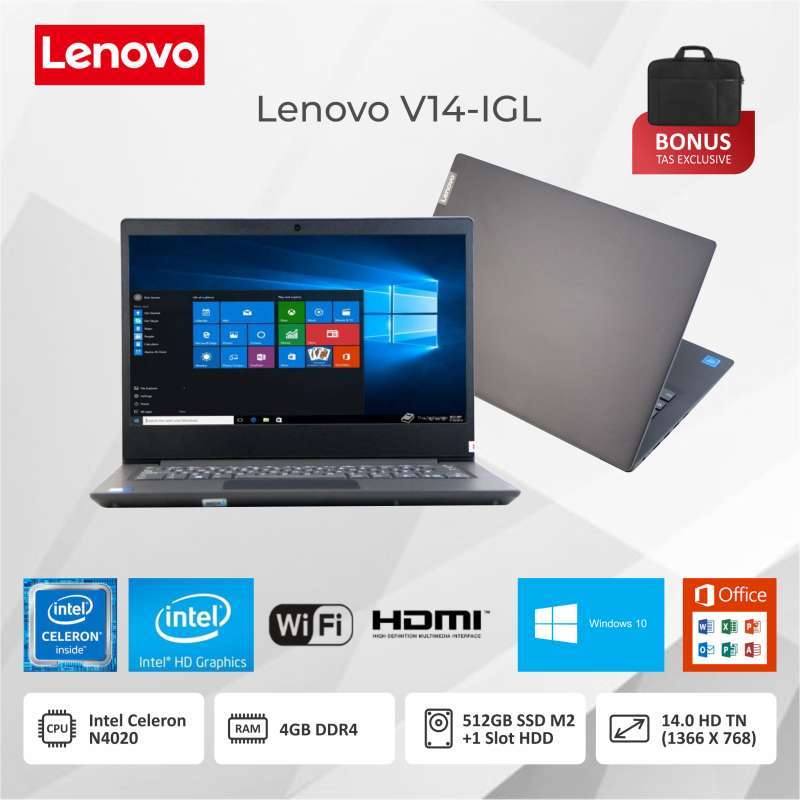 Promo Termurah Laptop Lenovo V14 Igl Ssd 512gb Intel Celeron N4020 Ram 4gb 14 Inch Windows 11 Garansi 1 Tahun Free Tas Slempang Exclusive Diskon 37 Di Seller Tekno Kita Tekno Kita Kota Surabaya Blibli