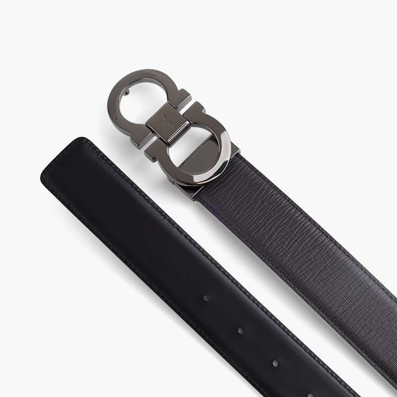 Jual Salvatore Ferragamo Men Reversible Gancini Belt In Dark