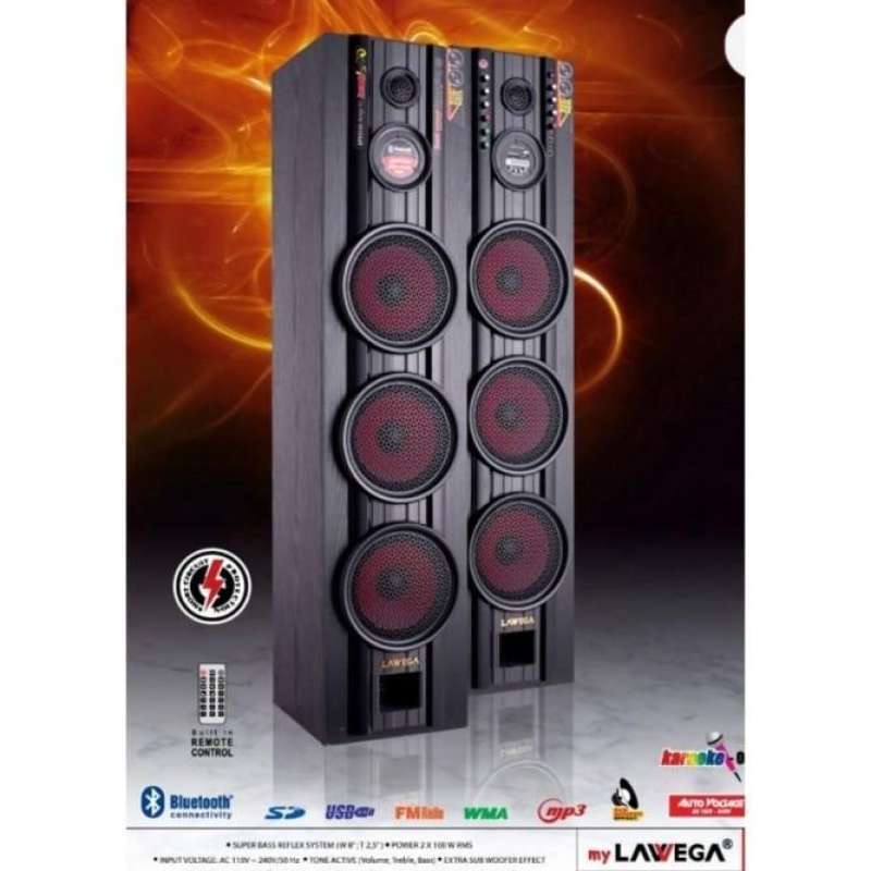 SPEAKER LAWEGA 839 Bluetooth FM USB with SD Card Slot and Karaoke, Super Bass Reflex, Extra Subwoofer Effect, and 3 Band Tone Mic, Perfect for Music Lovers