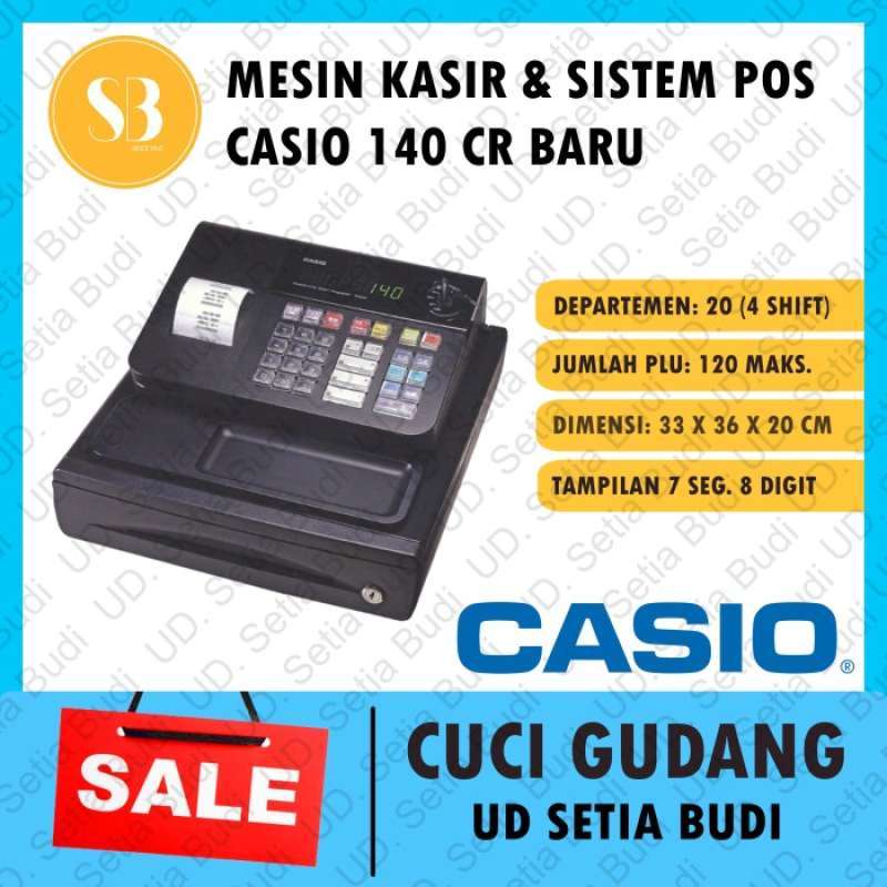 Mesin Kasir Dengan Pos Casio 140 Cr 120 Plu Cash Register Asli Jepang