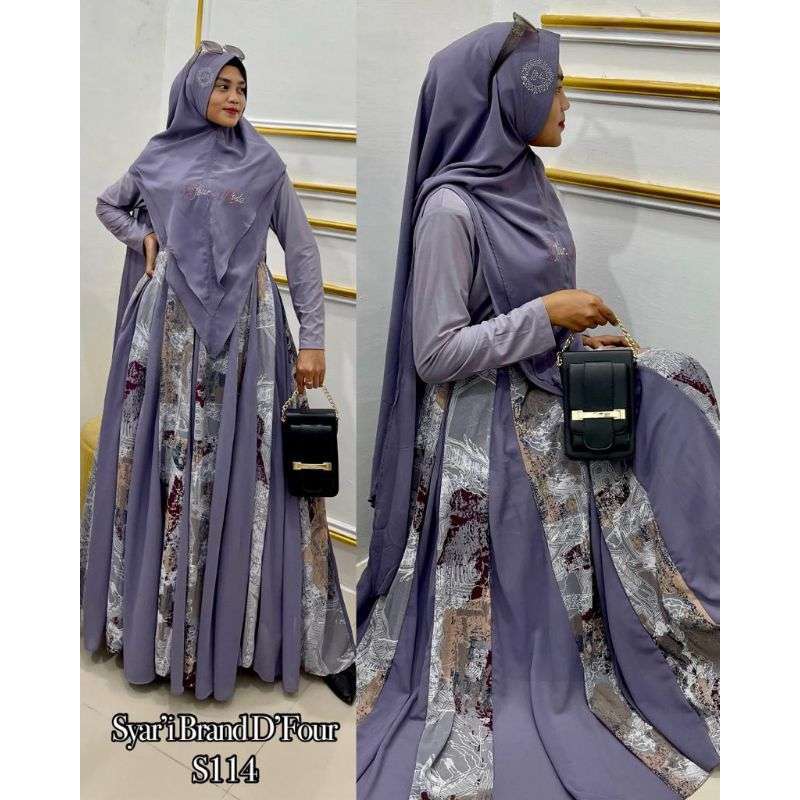 Jual BAJU DRESS SYARI BRAND D FOUR GAMIS SET HIJAB WANITA REMAJA