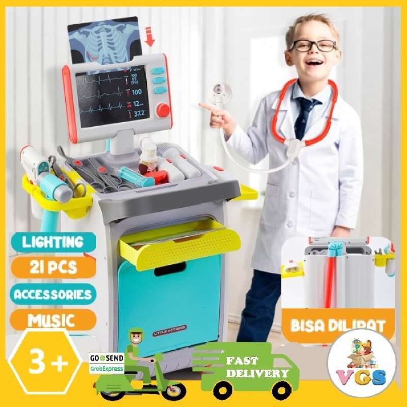 mainan anak doctor nurse doktor perawat mini medical table