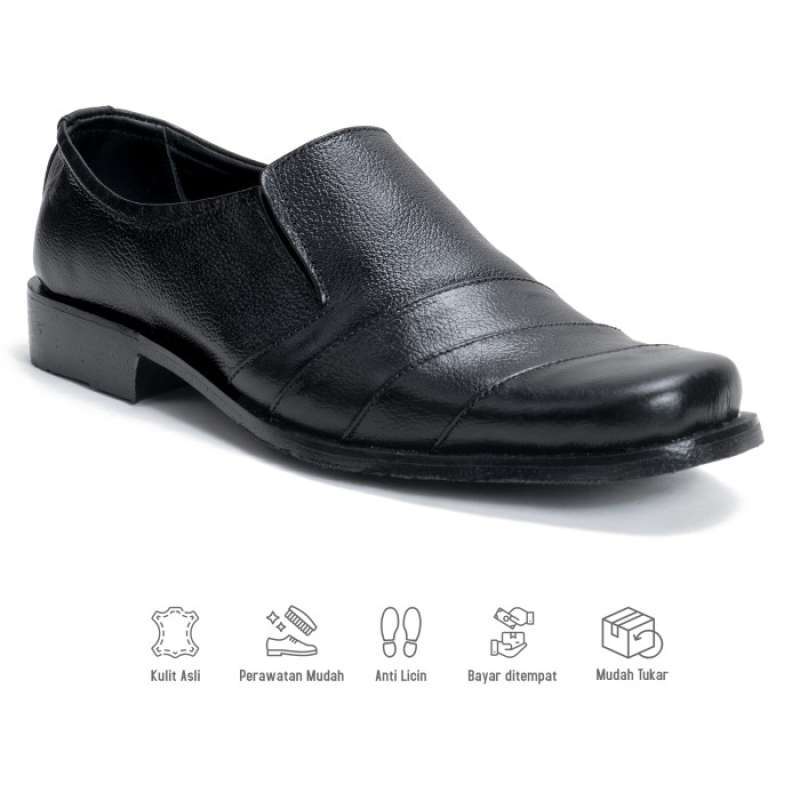 SUPERVICE SEPATU PANTOFEL Sepatu Kerja Pria Formal Kulit Asli 507HT BEST SELLER