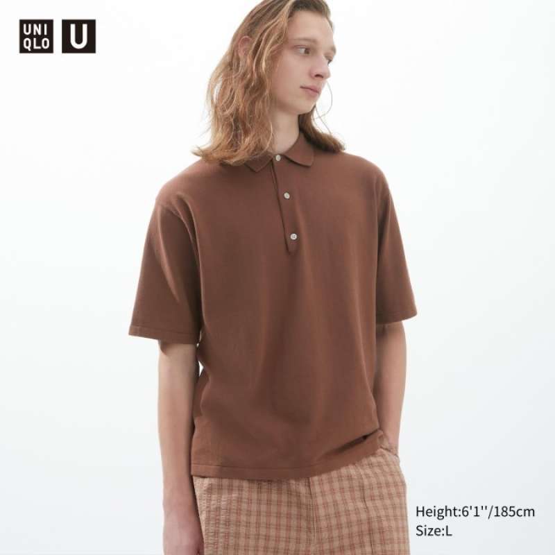 uniqlo brown polo shirt