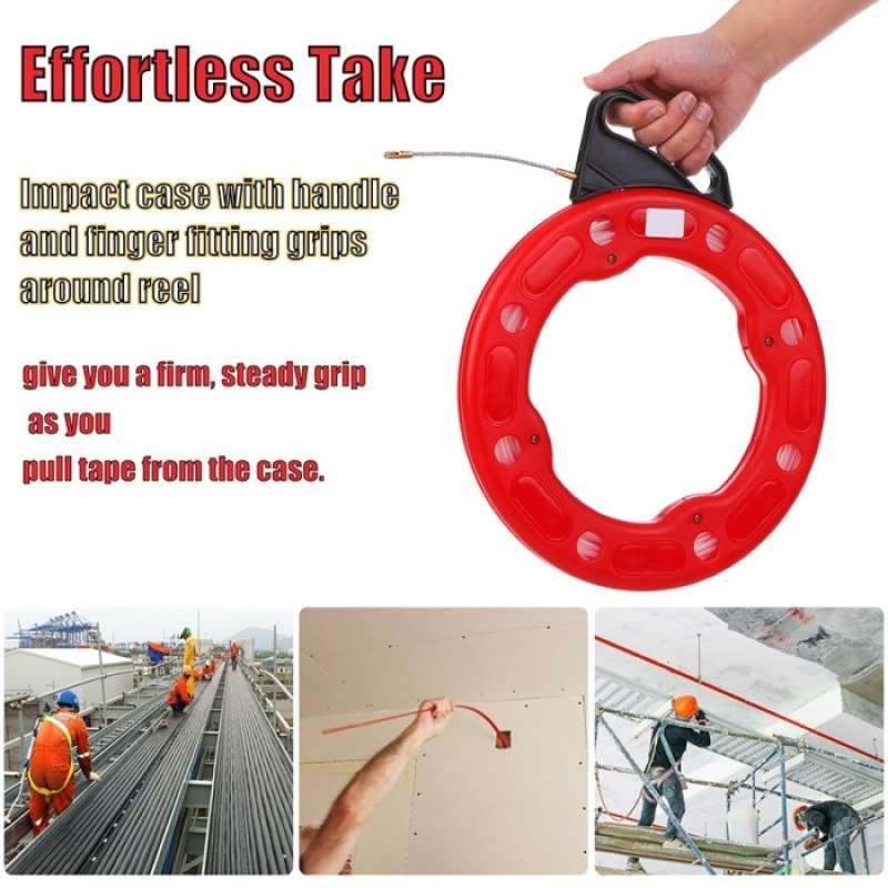 BY919 30M Cable Puller Fiberglass Fish Tape Reel Conductive al with Im