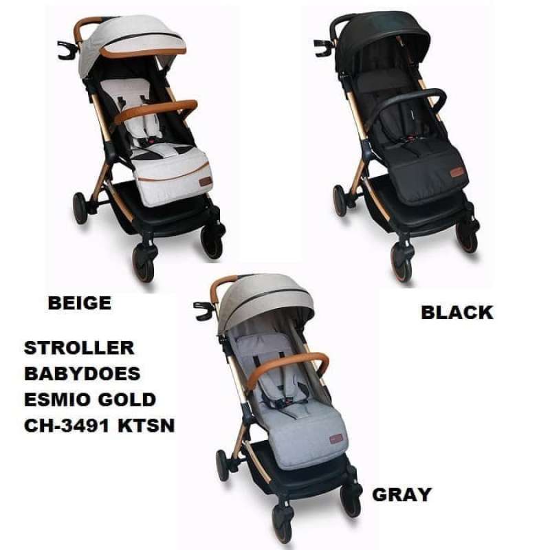 Promo Stroller BabyDoes CH 3491 KTSN Esmio Gold Hitam Abu abu