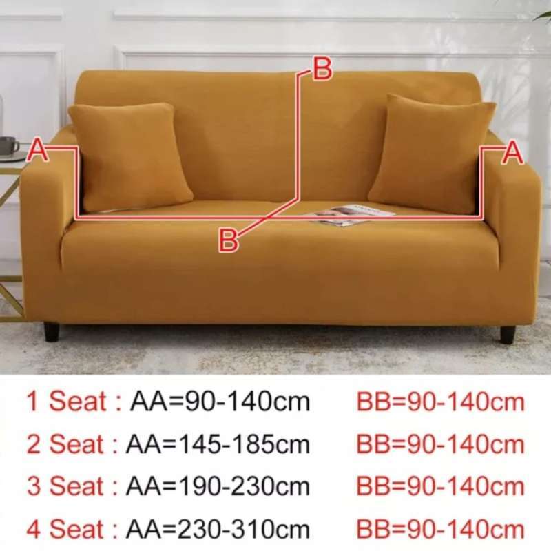 COVER SARUNG SOFA WARNA POLOS ELASTIS UKURAN 1 2 3 4 DUDUKAN SEATER