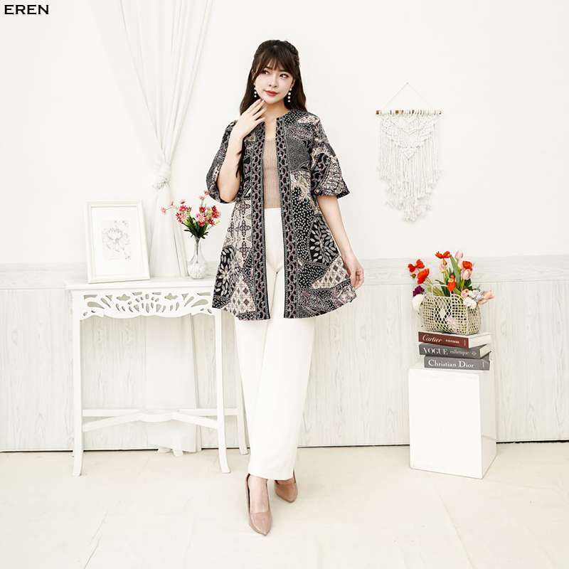 Evercloth Eren Cardigan Batik Outer Batik Blazer Batik Wanita Modern