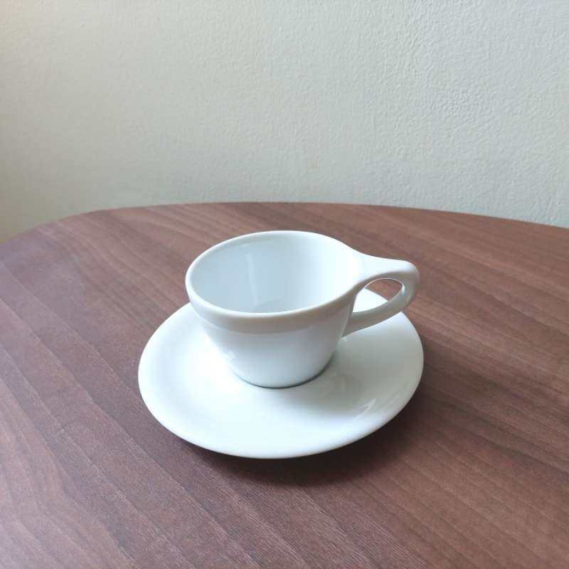 notNeutral Lino Double Cappuccino Cup & Saucer - White (6oz/177ml)