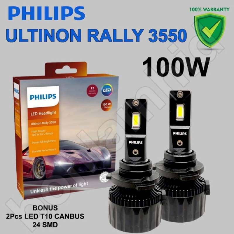 Led Philips H7 Ultinon Rally Lampu Led Mobil 100 Watt 9000 Lumens