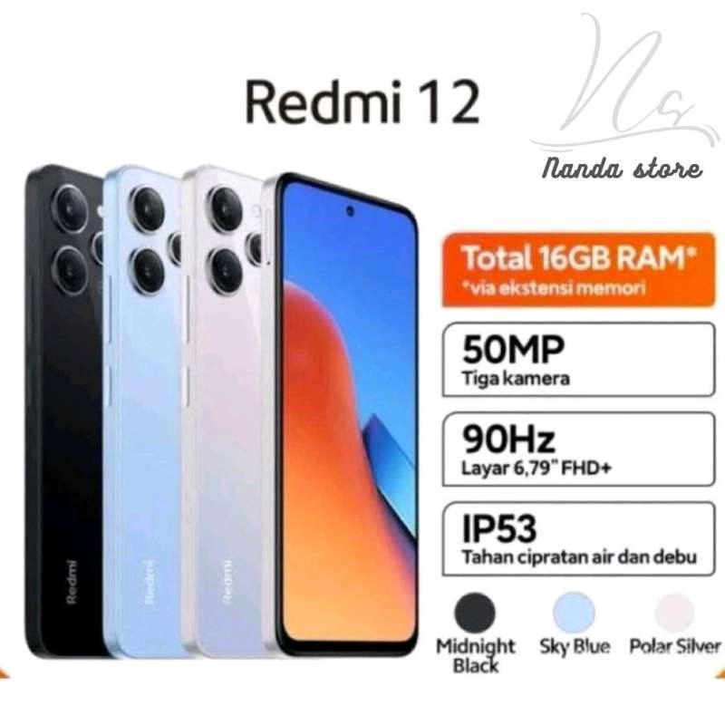 Xiaomi Redmi 12 8256 Garansi Resmi - Silver
