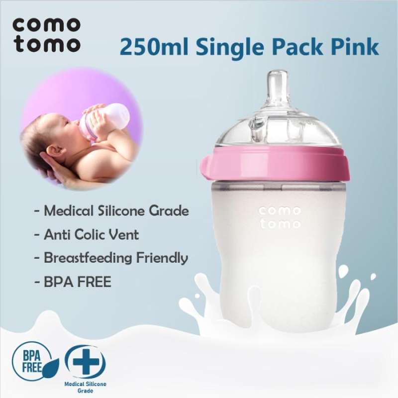 Jual Como Tomo Botol Bayi Pink 250 ml Single Pack Botol Susu