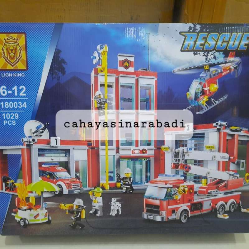 Promo Brick Mainan City Fire Station Lion King180034 Lepin 02052