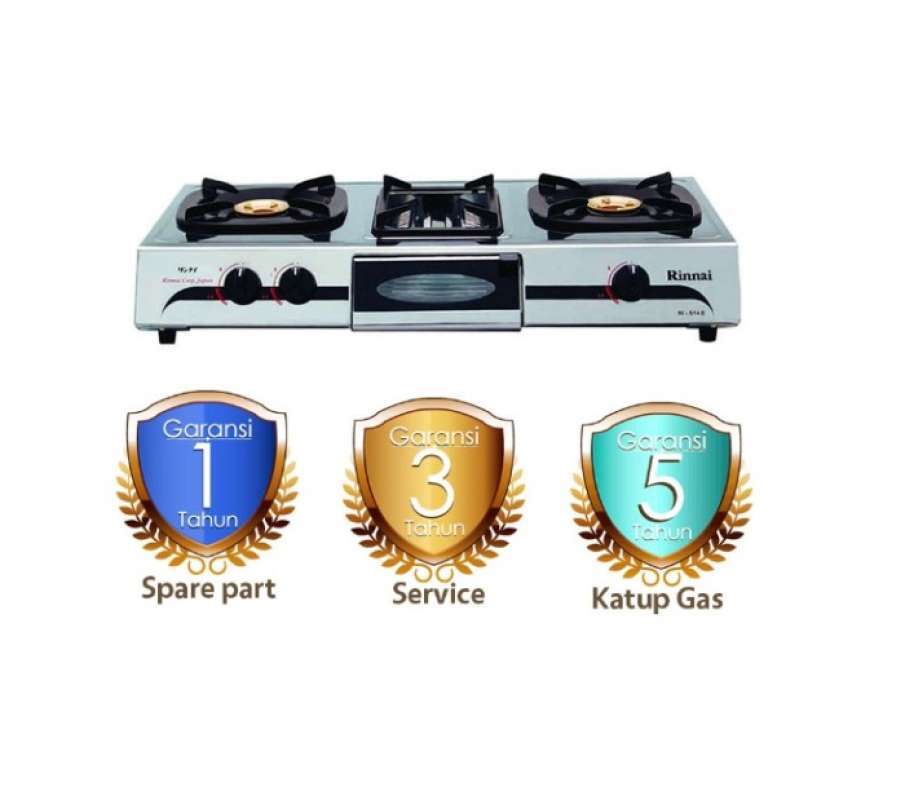 Promo Rinnai RI514E Kompor Gas 3 Tungku Diskon 23% di Seller Santana Store  - Kalibata, Kota Jakarta Selatan | Blibli