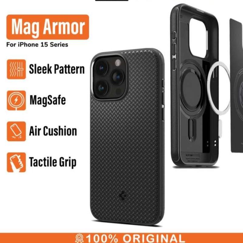 iPhone 15 Pro Max Case / 15 Pro / 15 / 15 Plus, Spigen [Mag Armor]  (MagFit)