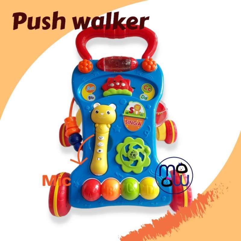 Promo Baby Walker Newbie Tech Baby Push Walker alat Bantu Bayi Belajar Jalan Biru Muda Diskon 28 Di Seller Nawangshop Harapan Jaya Kota Bekasi Blibli
