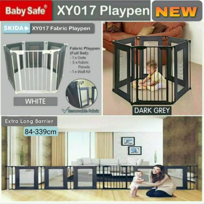 Baby Safe Skida XY017 Fabric Playpen Pagar Pengaman Anak Safety Gate