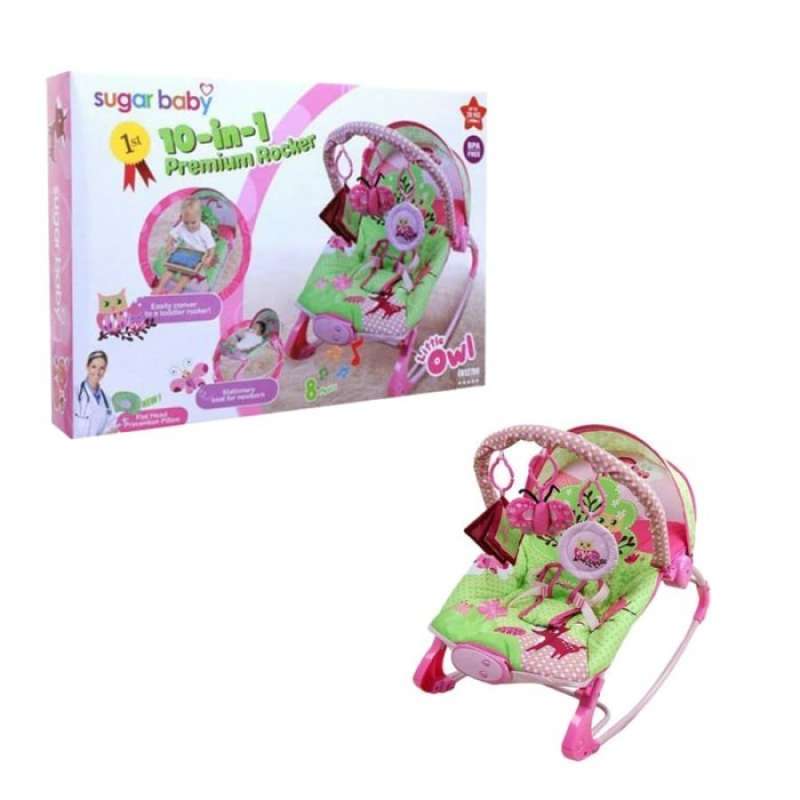 Pink owl sale baby bouncer